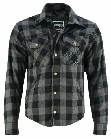 CAMISA NEGRO GRIS DE FLANEN CON ARAMIDA/PROTECTOR