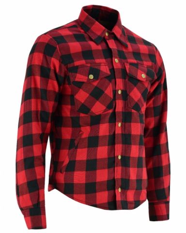 CAMISA ROJO NEGRO DE FLANEN CON ARAMIDA/PROTECTOR