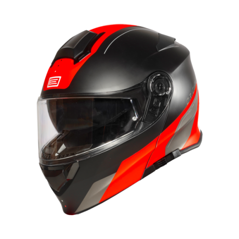 CASCO ORIGINE DELTA BASIC DIVISION FLUO ROJO NEGRO