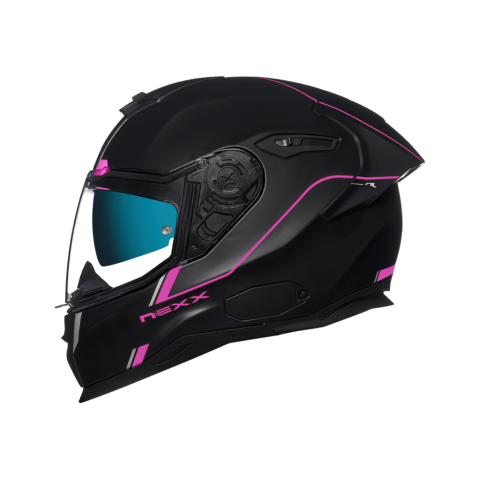 CASCO NEXX SX.100R FRENETIC NEGRO/ROSA MATE